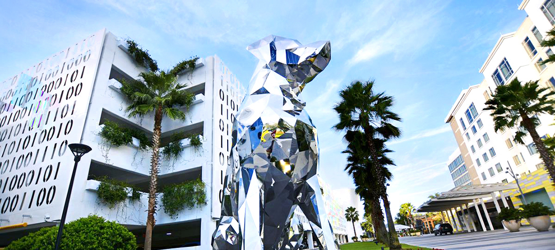 The Disco Dog sculpture at Lake Nona Town Center
